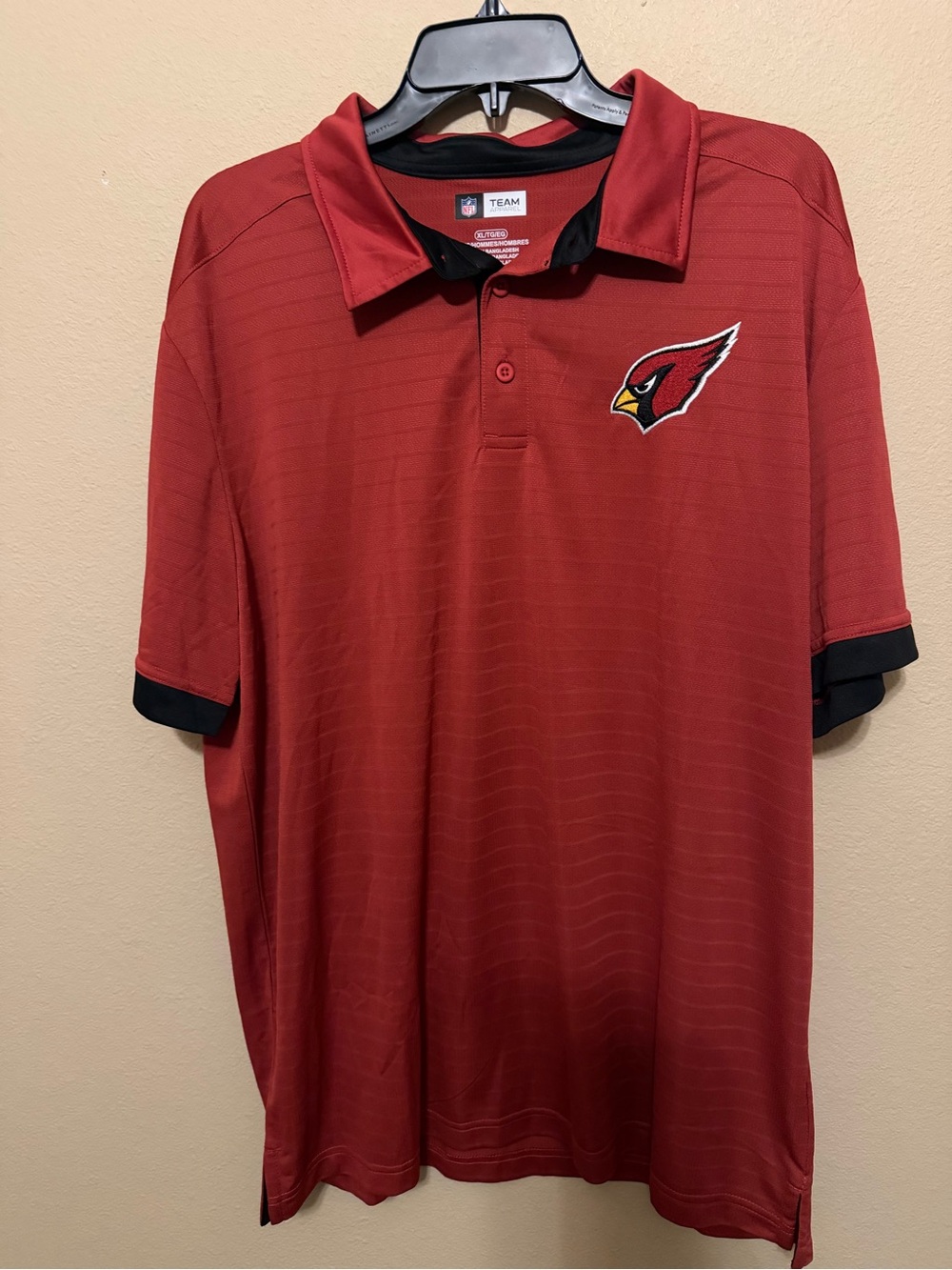 NFL Arizona Cardinals Red Performance Polo Shirt Men’s XL 100% Polyester